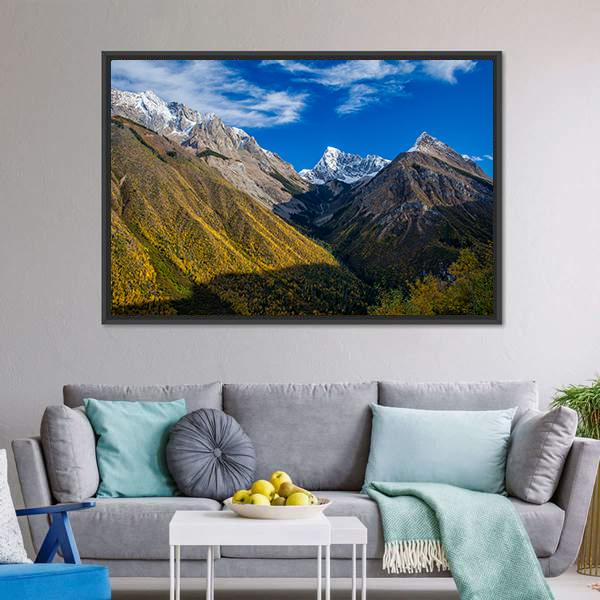 Canadian Rocky Mountains Canvas Wall Art-1 Piece-Floating Frame-24" x 16"-Tiaracle
