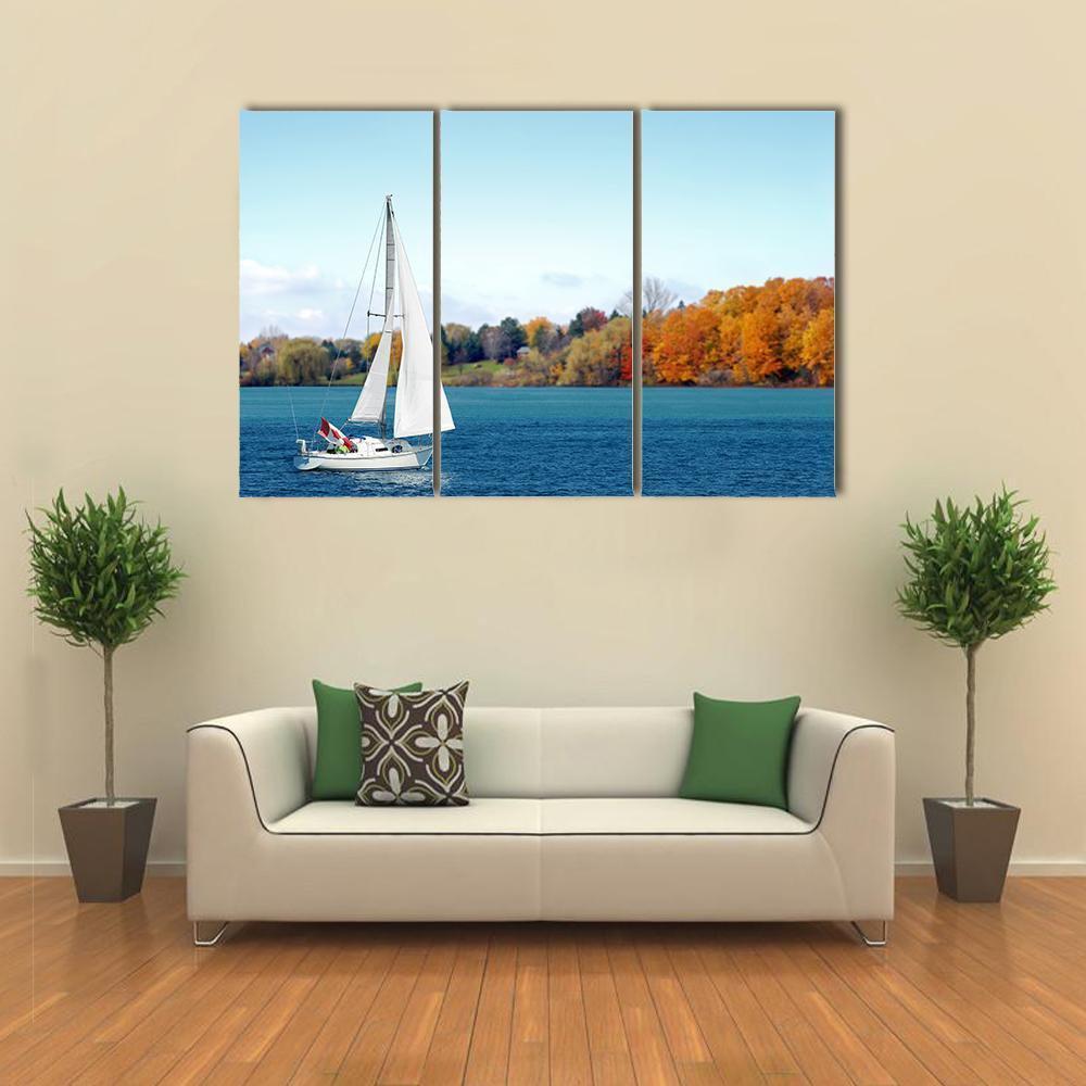 Canadian Sailboat Canvas Wall Art-3 Horizontal-Gallery Wrap-37" x 24"-Tiaracle