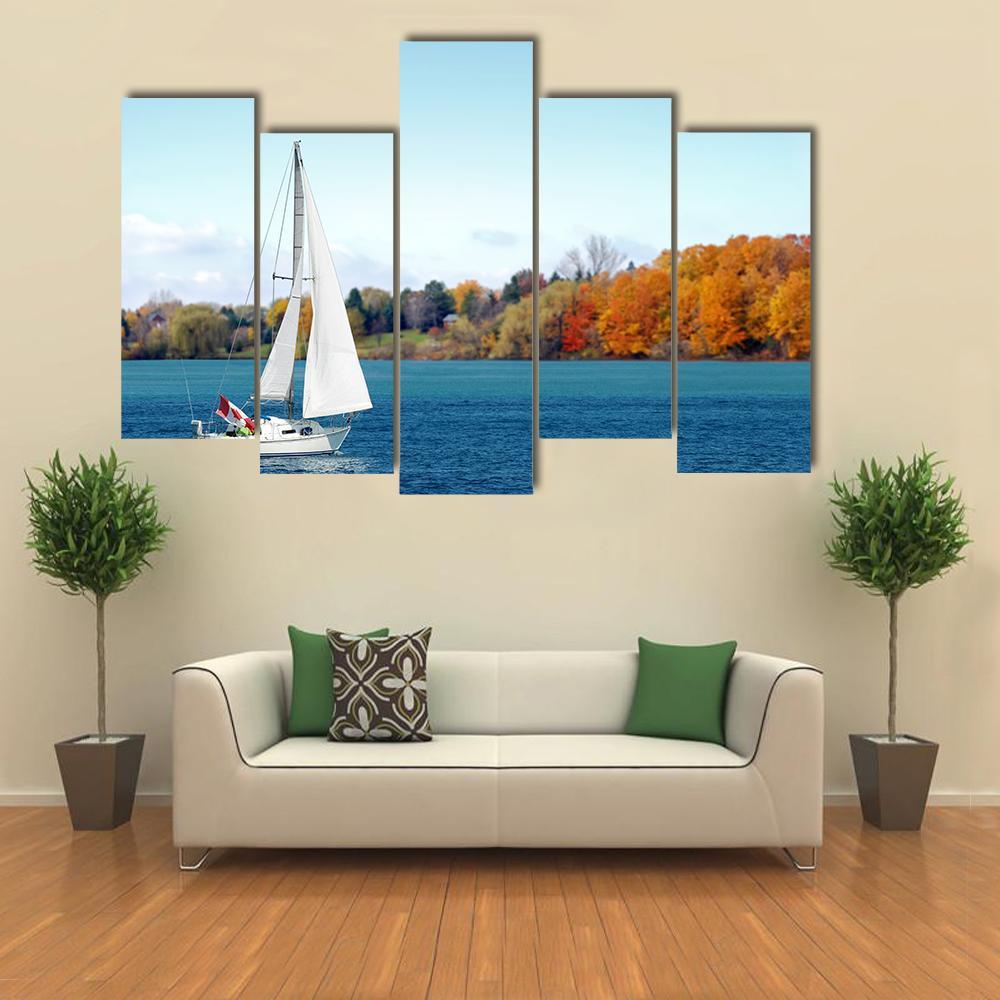 Canadian Sailboat Canvas Wall Art-5 Pop-Gallery Wrap-47" x 32"-Tiaracle