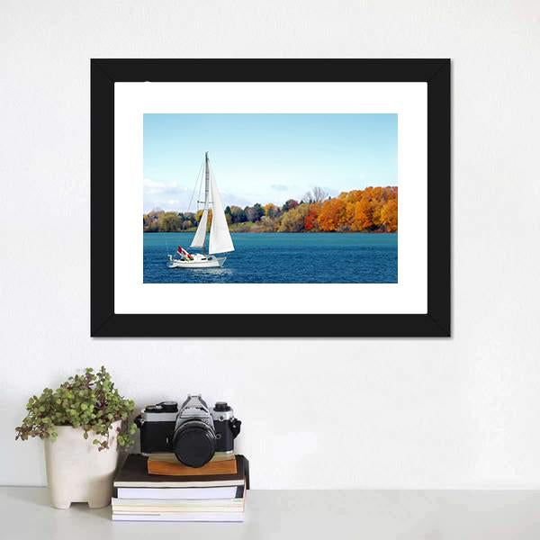 Canadian Sailboat Canvas Wall Art-1 Piece-Framed Print-20" x 16"-Tiaracle