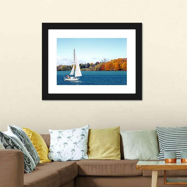Canadian Sailboat Panoramic Canvas Wall Art-1 Piece-36" x 12"-Tiaracle
