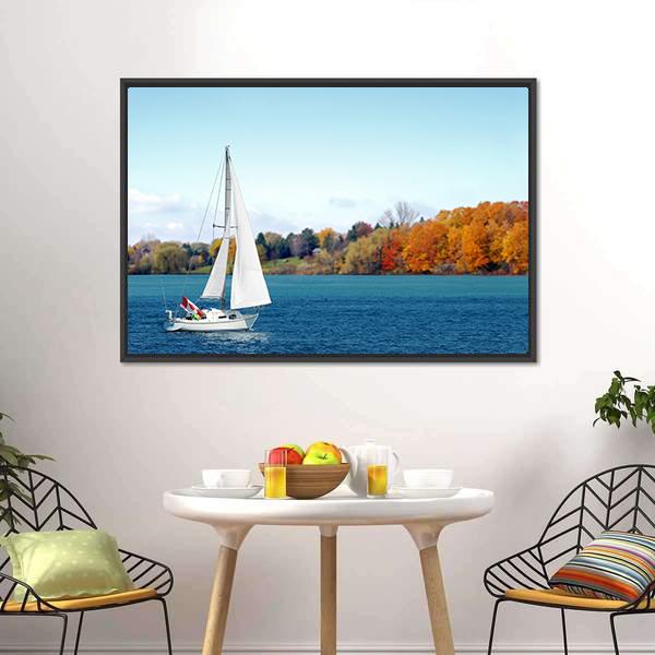 Canadian Sailboat Panoramic Canvas Wall Art-1 Piece-36" x 12"-Tiaracle