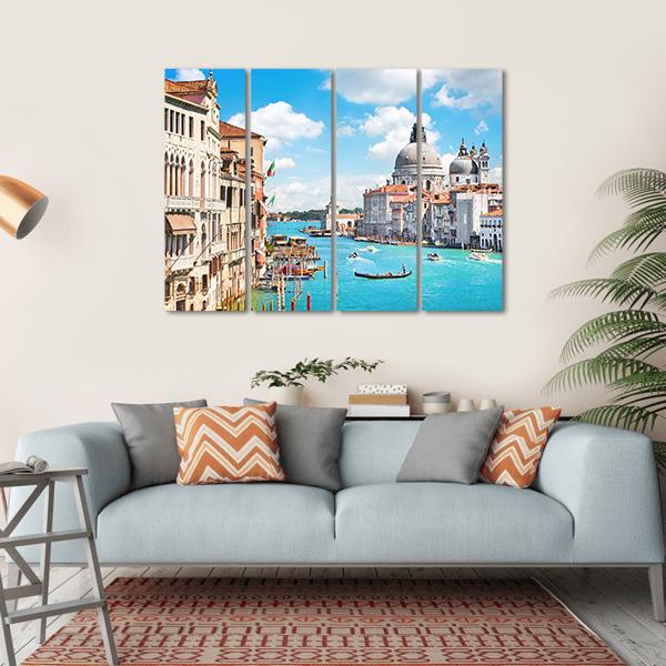 Canal Grande and Basilica di Santa Maria Canvas Wall Art-4 Horizontal-Gallery Wrap-34" x 24"-Tiaracle