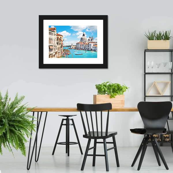 Canal Grande and Basilica di Santa Maria Canvas Wall Art-3 Horizontal-Gallery Wrap-25" x 16"-Tiaracle