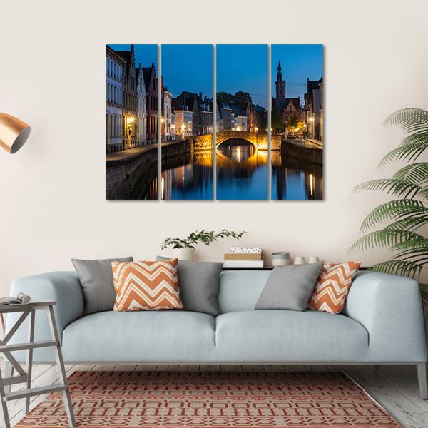 Canal In The Evening Canvas Wall Art-4 Horizontal-Gallery Wrap-34" x 24"-Tiaracle