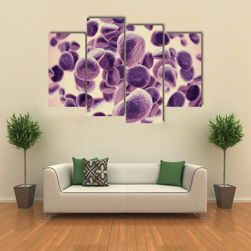 Cancer Cells Canvas Wall Art-4 Pop-Gallery Wrap-50" x 32"-Tiaracle