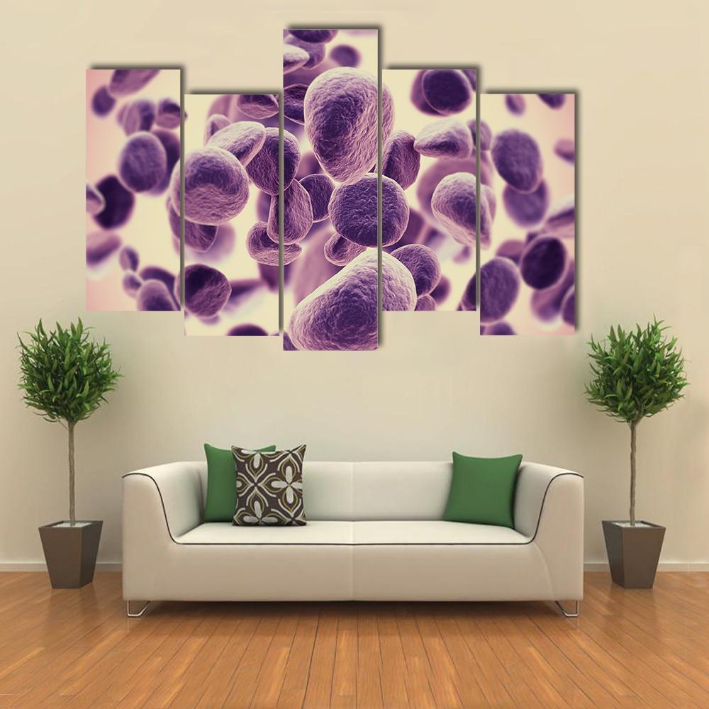Cancer Cells Canvas Wall Art-5 Pop-Gallery Wrap-47" x 32"-Tiaracle