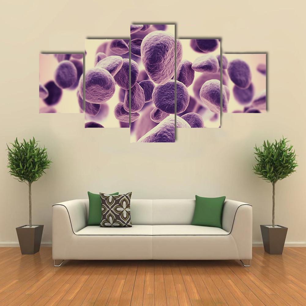 Cancer Cells Canvas Wall Art-5 Star-Gallery Wrap-62" x 32"-Tiaracle