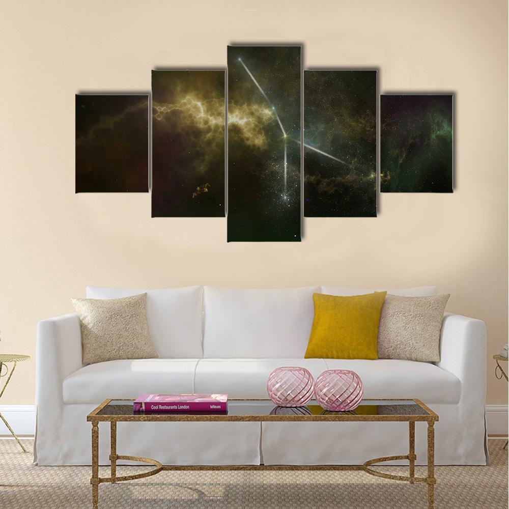 Cancer Constellation Canvas Wall Art-5 Star-Gallery Wrap-42" x 21"-Tiaracle