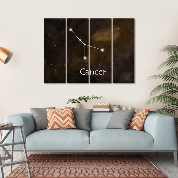 Cancer Horoscope Constellation Canvas Wall Art-4 Horizontal-Gallery Wrap-34" x 24"-Tiaracle