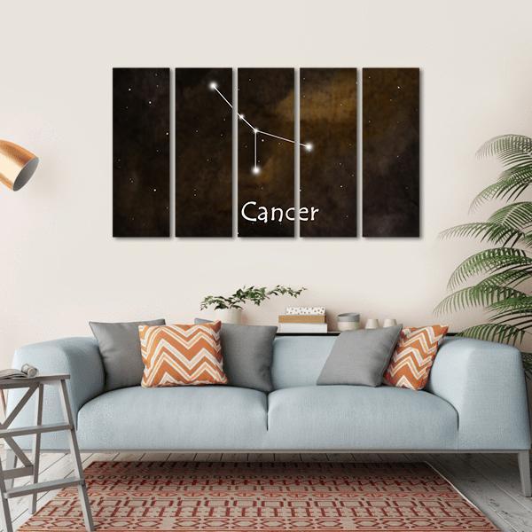 Cancer Horoscope Constellation Canvas Wall Art-5 Horizontal-Gallery Wrap-22" x 12"-Tiaracle