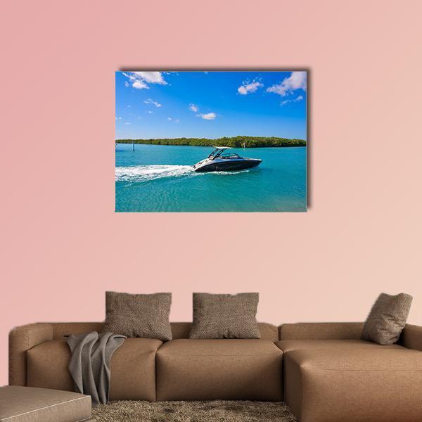 Cancun Nichupte Lagoon Canvas Wall Art-1 Piece-Gallery Wrap-48" x 32"-Tiaracle