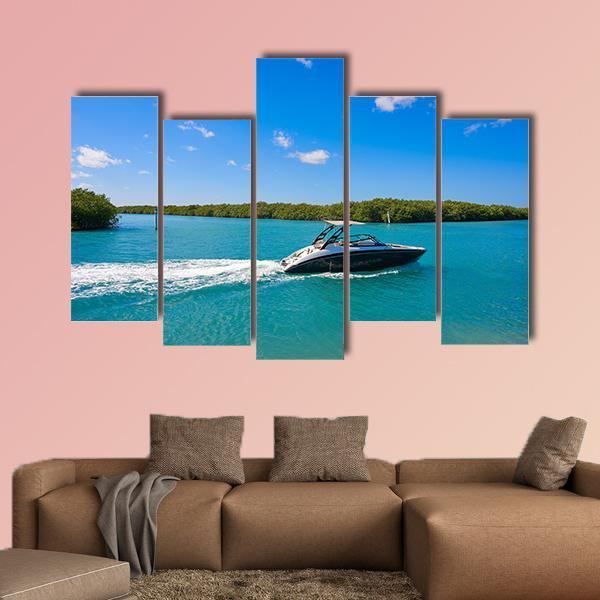 Cancun Nichupte Lagoon Canvas Wall Art-5 Pop-Gallery Wrap-47" x 32"-Tiaracle