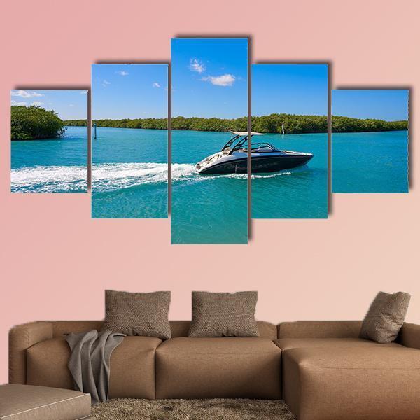 Cancun Nichupte Lagoon Canvas Wall Art-5 Pop-Gallery Wrap-47" x 32"-Tiaracle