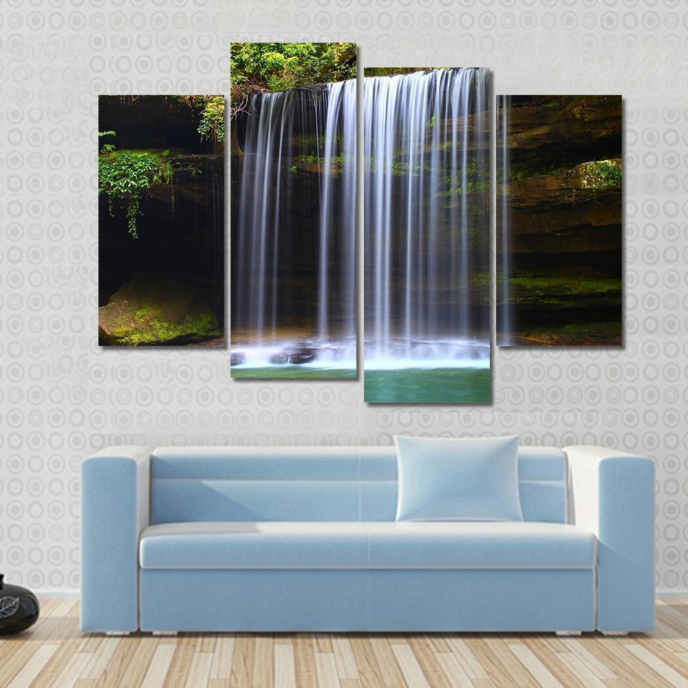 Caney Creek Waterfalls Canvas Wall Art-4 Pop-Gallery Wrap-50" x 32"-Tiaracle
