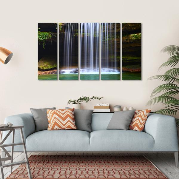Caney Creek Waterfalls Canvas Wall Art-5 Horizontal-Gallery Wrap-22" x 12"-Tiaracle