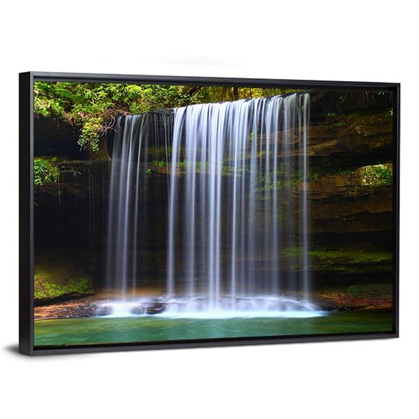 Caney Creek Waterfalls Canvas Wall Art-3 Horizontal-Gallery Wrap-25" x 16"-Tiaracle