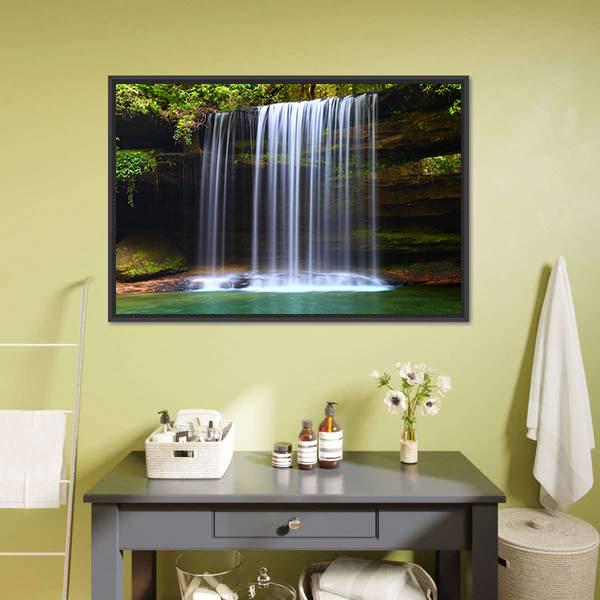 Caney Creek Waterfalls Canvas Wall Art-3 Horizontal-Gallery Wrap-25" x 16"-Tiaracle