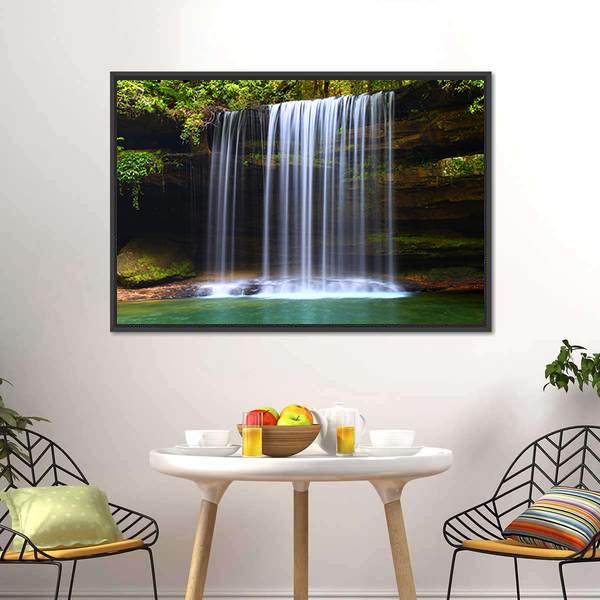 Caney Creek Waterfalls Canvas Wall Art-3 Horizontal-Gallery Wrap-25" x 16"-Tiaracle