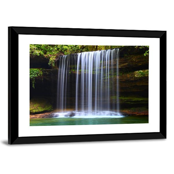 Caney Creek Waterfalls Canvas Wall Art-3 Horizontal-Gallery Wrap-25" x 16"-Tiaracle