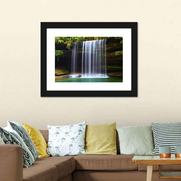 Caney Creek Waterfalls Canvas Wall Art-3 Horizontal-Gallery Wrap-25" x 16"-Tiaracle