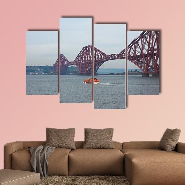 Forth Bridge UK Canvas Wall Art-4 Pop-Gallery Wrap-50" x 32"-Tiaracle