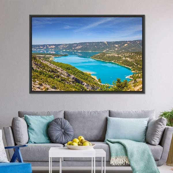 Canyon Of Verdon Canvas Wall Art-1 Piece-Floating Frame-24" x 16"-Tiaracle