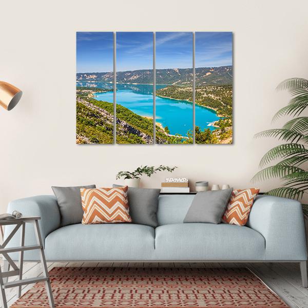 Canyon Of Verdon Canvas Wall Art-4 Horizontal-Gallery Wrap-34" x 24"-Tiaracle