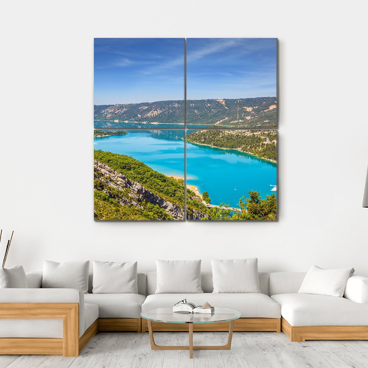 Canyon Of Verdon Canvas Wall Art-4 Square-Gallery Wrap-17" x 17"-Tiaracle
