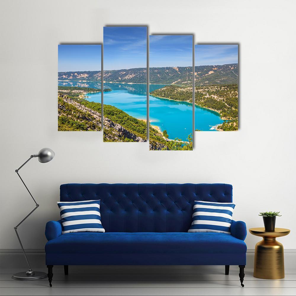 Canyon Of Verdon Canvas Wall Art-4 Pop-Gallery Wrap-50" x 32"-Tiaracle
