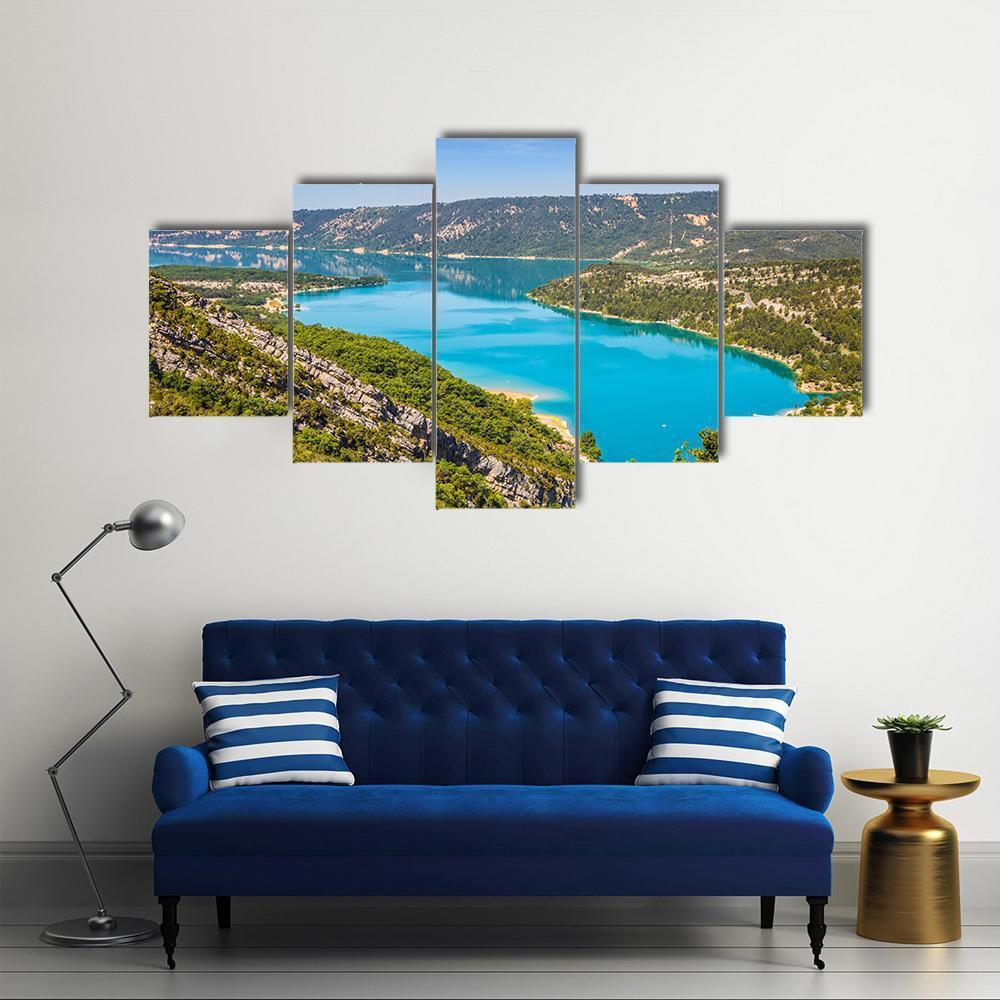 Canyon Of Verdon Canvas Wall Art-5 Star-Gallery Wrap-62" x 32"-Tiaracle