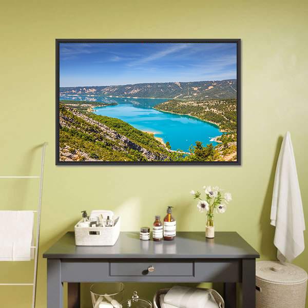 Canyon Of Verdon Canvas Wall Art-3 Horizontal-Gallery Wrap-25" x 16"-Tiaracle