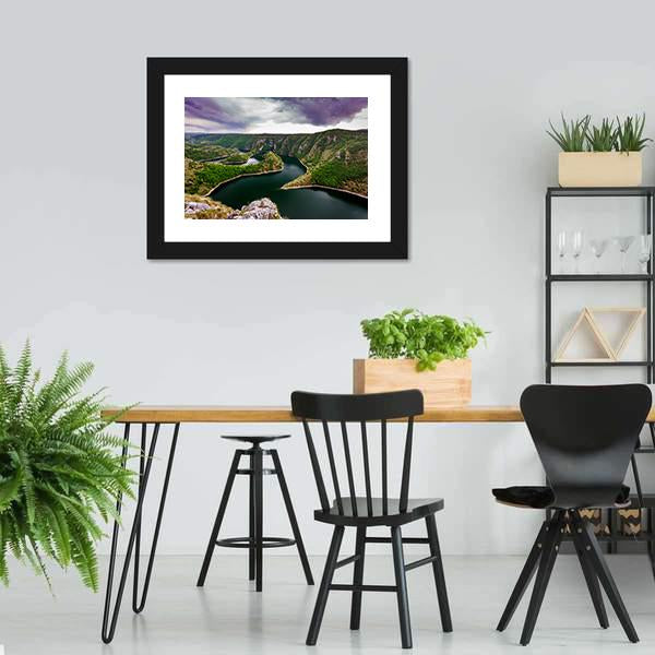 Canyon With Curving River Canvas Wall Art-5 Horizontal-Gallery Wrap-22" x 12"-Tiaracle