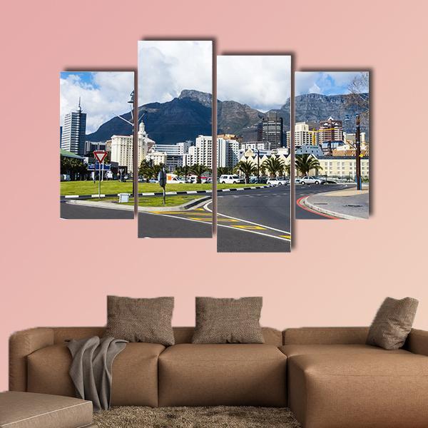 Cape Town Skyline Canvas Wall Art-4 Pop-Gallery Wrap-50" x 32"-Tiaracle