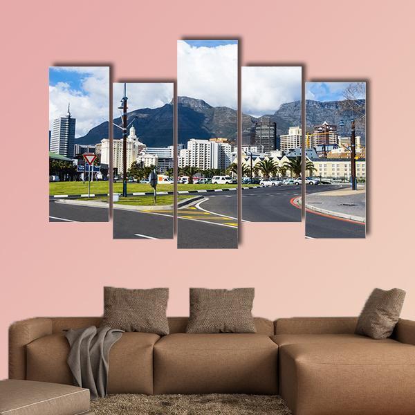 Cape Town Skyline Canvas Wall Art-5 Pop-Gallery Wrap-47" x 32"-Tiaracle