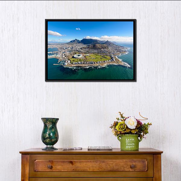 Aerial View Of Cape Town Panoramic Canvas Wall Art-1 Piece-36" x 12"-Tiaracle