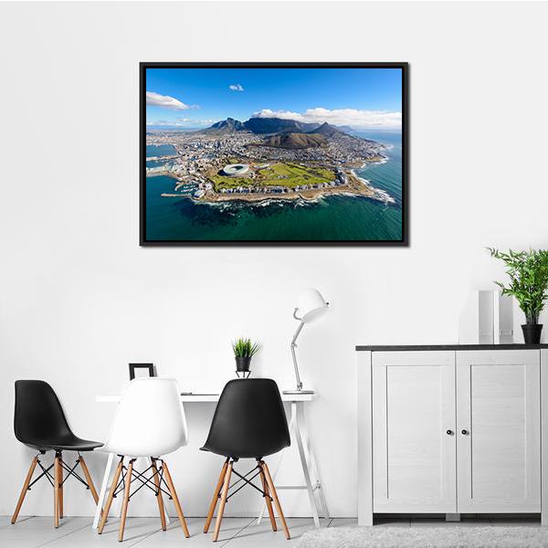 Aerial View Of Cape Town Panoramic Canvas Wall Art-1 Piece-36" x 12"-Tiaracle