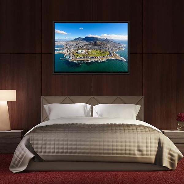Aerial View Of Cape Town Panoramic Canvas Wall Art-1 Piece-36" x 12"-Tiaracle