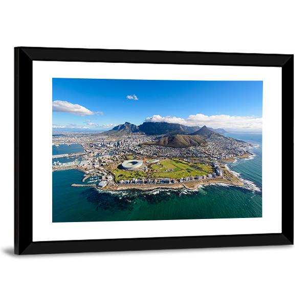 Aerial View Of Cape Town Panoramic Canvas Wall Art-1 Piece-36" x 12"-Tiaracle