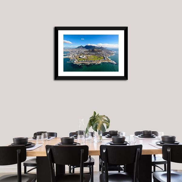 Aerial View Of Cape Town Panoramic Canvas Wall Art-1 Piece-36" x 12"-Tiaracle