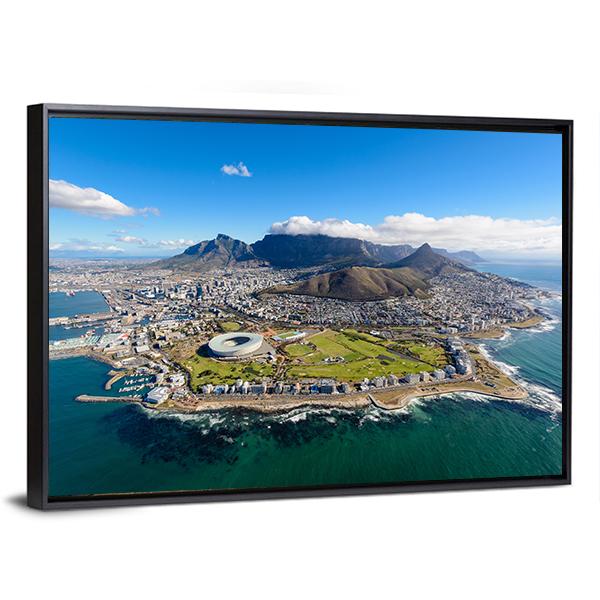 Aerial View Of Cape Town Panoramic Canvas Wall Art-1 Piece-36" x 12"-Tiaracle