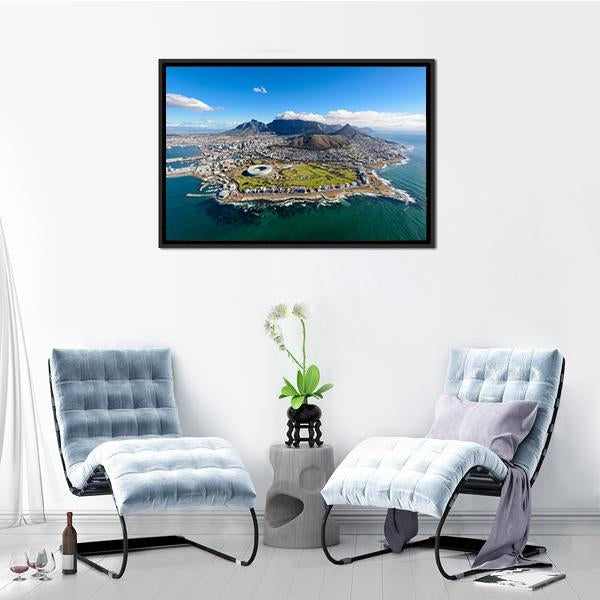 Aerial View Of Cape Town Panoramic Canvas Wall Art-1 Piece-36" x 12"-Tiaracle