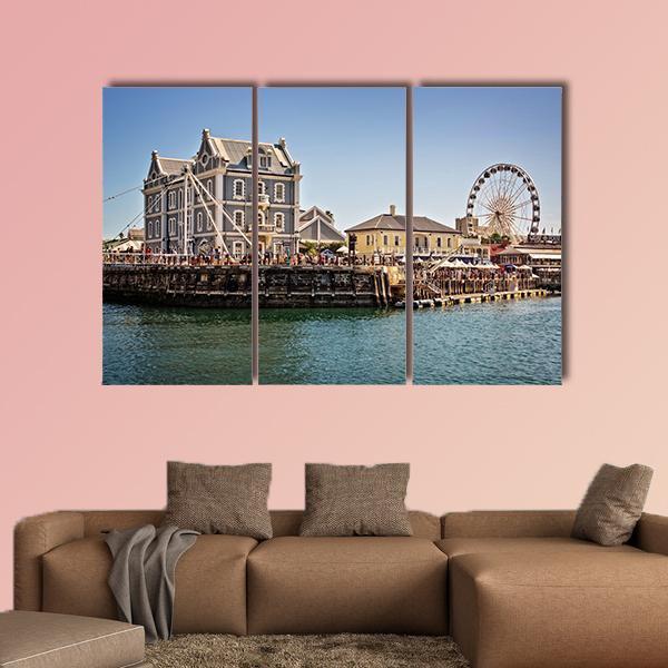 Cape Town Waterfront Canvas Wall Art-3 Horizontal-Gallery Wrap-37" x 24"-Tiaracle