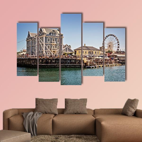 Cape Town Waterfront Canvas Wall Art-5 Pop-Gallery Wrap-47" x 32"-Tiaracle