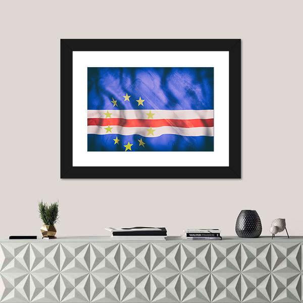 Cape Verde Flag Canvas Wall Art-1 Piece-Framed Print-20" x 16"-Tiaracle
