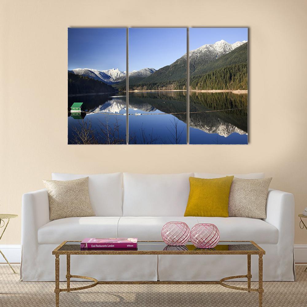 Capilano Reservoir Lake Canvas Wall Art-3 Horizontal-Gallery Wrap-37" x 24"-Tiaracle