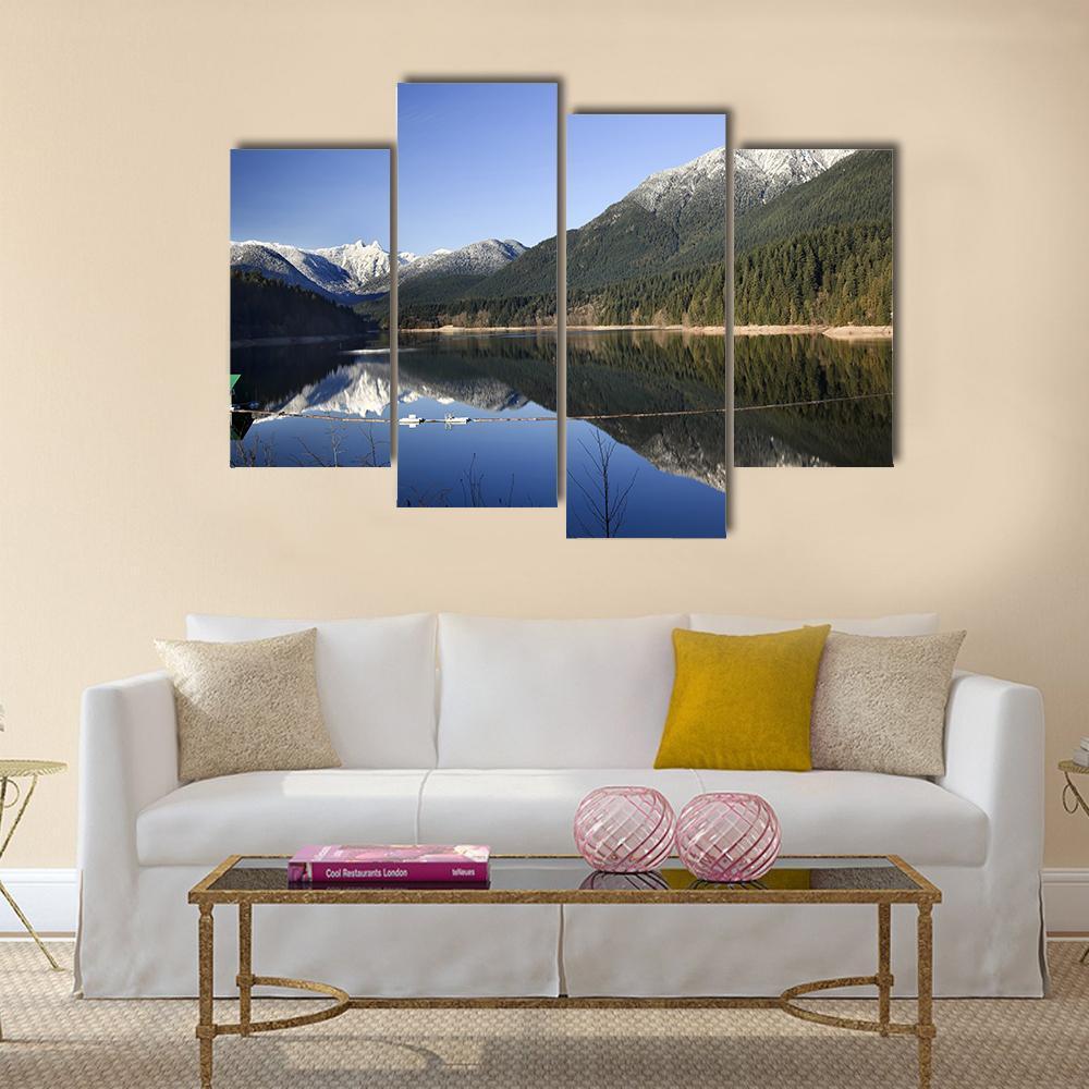 Capilano Reservoir Lake Canvas Wall Art-4 Pop-Gallery Wrap-50" x 32"-Tiaracle