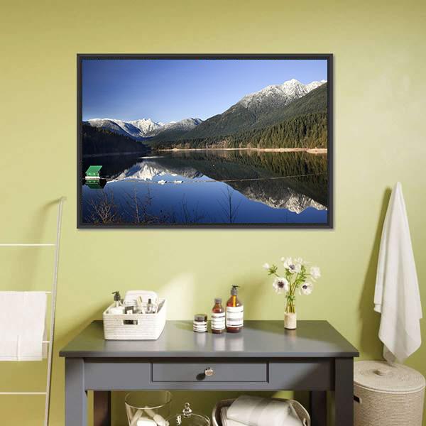 Capilano Reservoir Lake Canvas Wall Art-3 Horizontal-Gallery Wrap-25" x 16"-Tiaracle