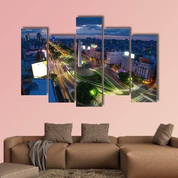 Buenos Aires Canvas Wall Art-5 Pop-Gallery Wrap-47" x 32"-Tiaracle