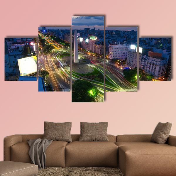 Buenos Aires Canvas Wall Art-5 Star-Gallery Wrap-62" x 32"-Tiaracle